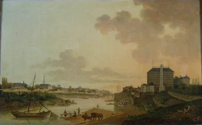 Blick auf die Baumwollfabrik von der Motte Sanguin in Orléans, 1825